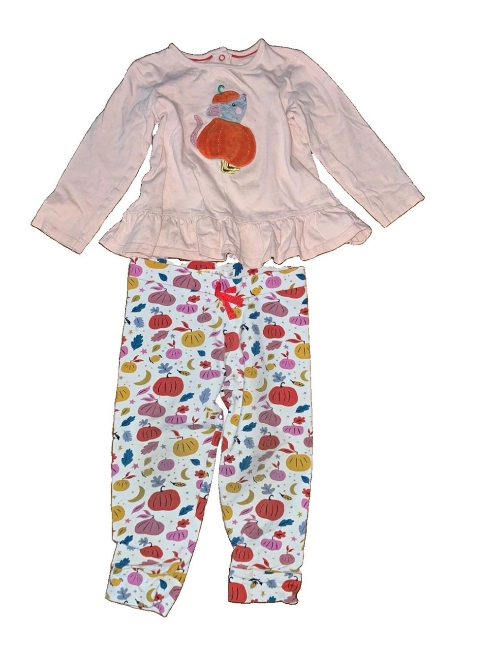 Baby Boden Pumpkin Mouse Play Set Shirt Pants Size 3-4 RARE HTF Fall Halloween